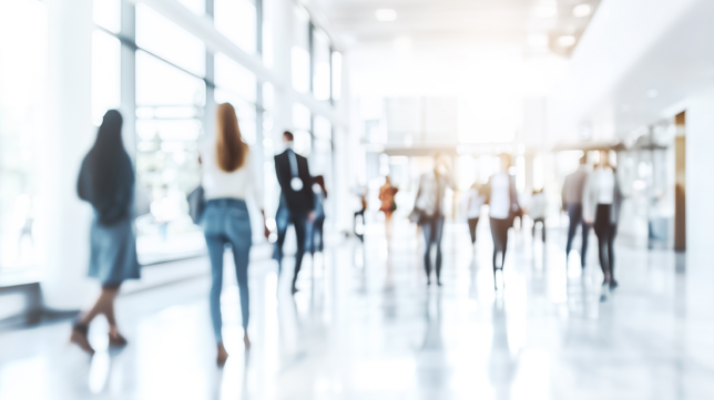 stock image of busy people at work